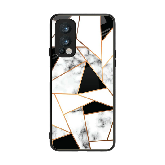 Monochrome Mosaic back phone cover | glass case for oneplus nord 2