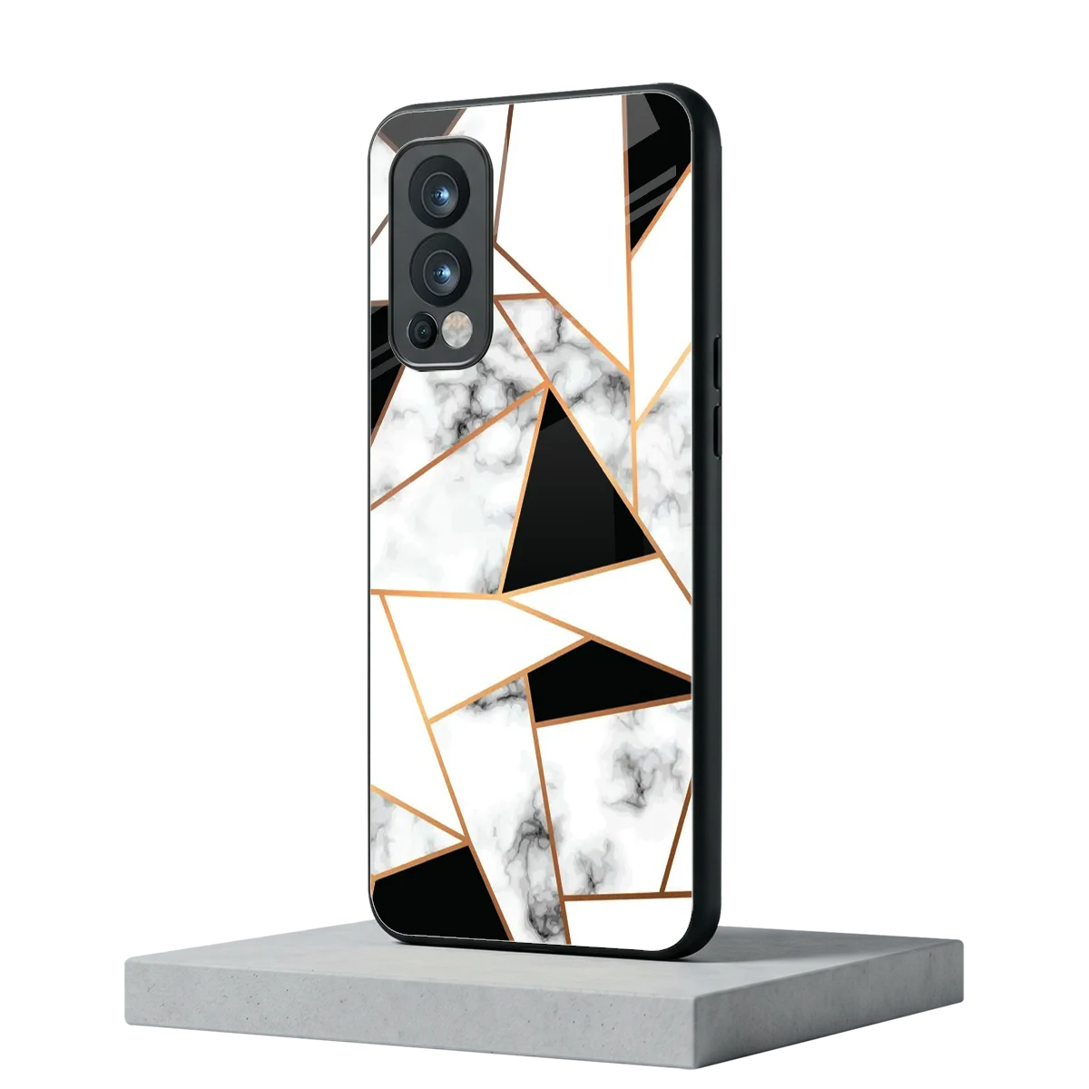 Monochrome Mosaic oneplus nord 2 mobile cover | shockproof glass phone case