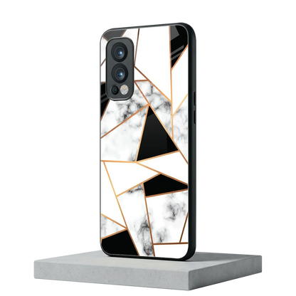 Monochrome Mosaic oneplus nord 2 mobile cover | shockproof glass phone case