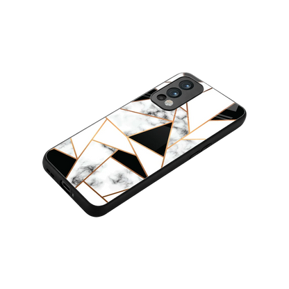 Monochrome Mosaic stylish phone case for oneplus nord 2 | glossy glass and slim fit