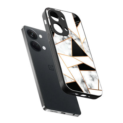 Monochrome Mosaic sleek oneplus nord 3 cover with tempered glass back and TPU edges