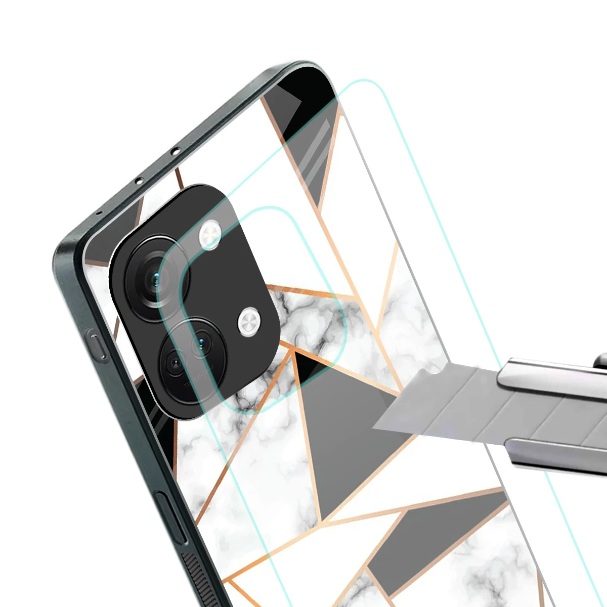 Monochrome Mosaic stylish phone case for oneplus nord 3 | glossy glass and slim fit