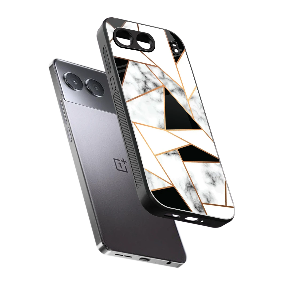 Monochrome Mosaic sleek oneplus nord 4 cover with tempered glass back and TPU edges