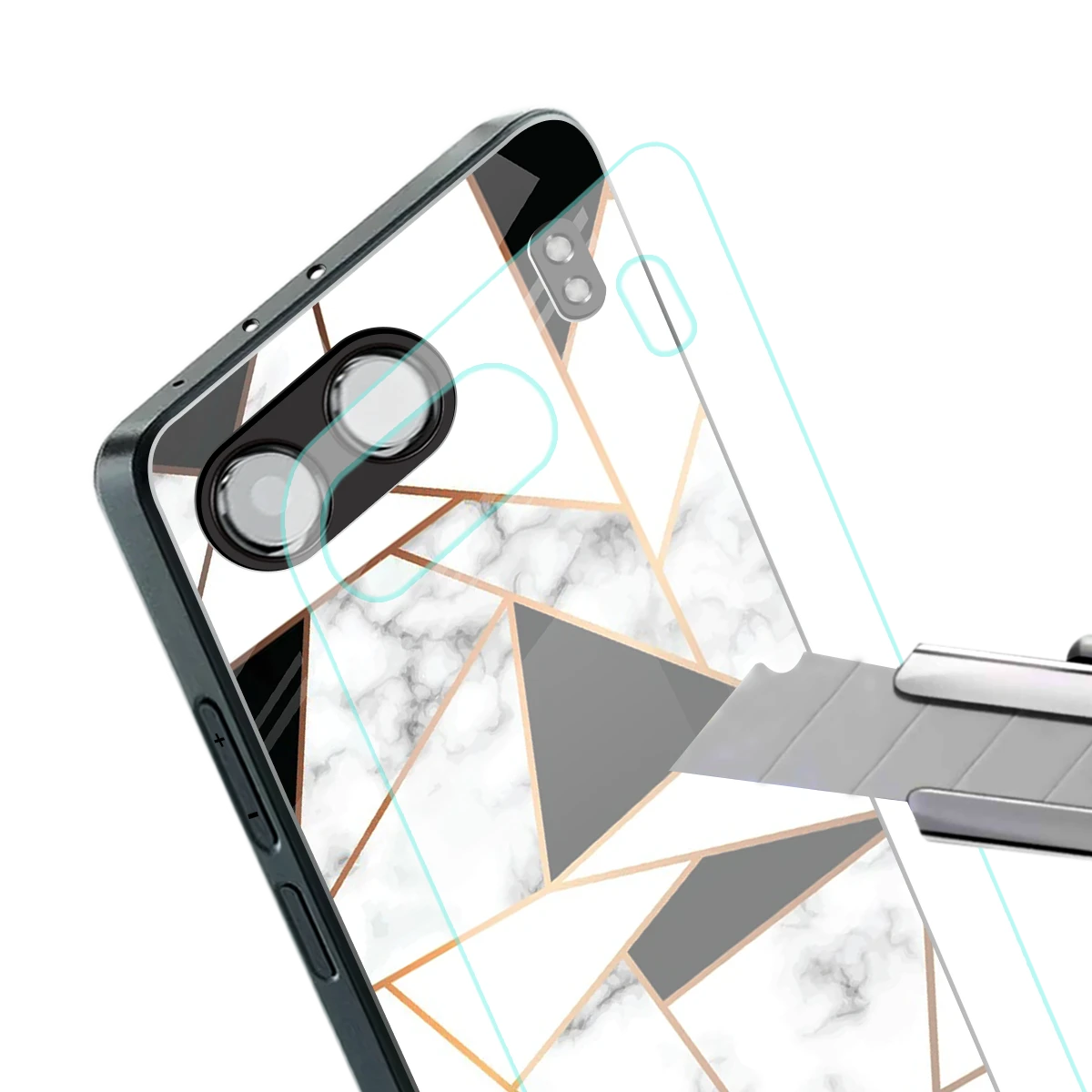 Monochrome Mosaic stylish phone case for oneplus nord 4 | glossy glass and slim fit