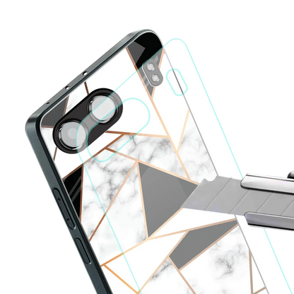 Monochrome Mosaic stylish phone case for oneplus nord 4 | glossy glass and slim fit