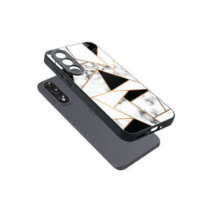 Monochrome Mosaic sleek oneplus nord 5 cover with tempered glass back and TPU edges