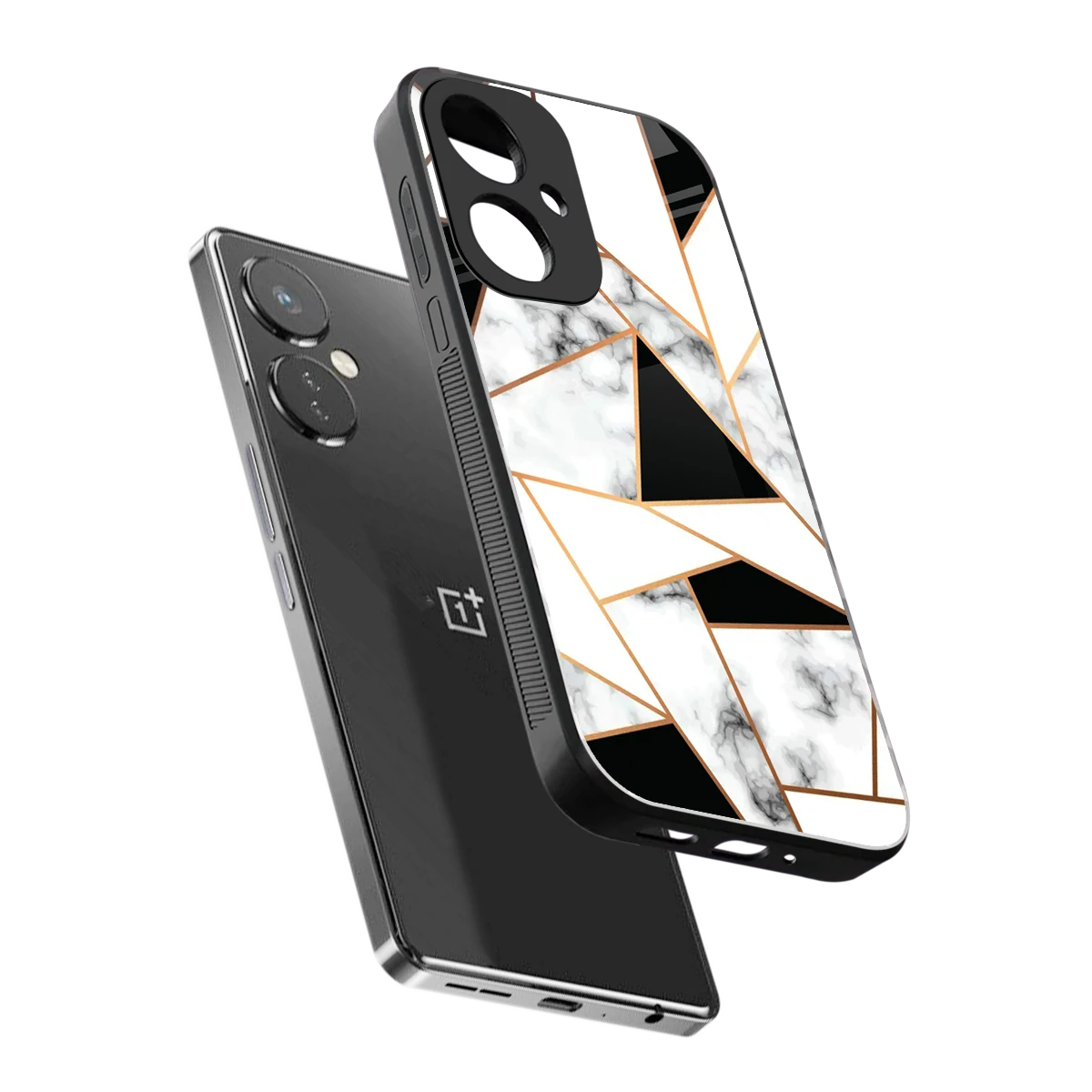 Monochrome Mosaic sleek oneplus nord ce 3 cover with tempered glass back and TPU edges