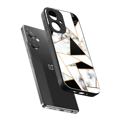 Monochrome Mosaic sleek oneplus nord ce 3 cover with tempered glass back and TPU edges
