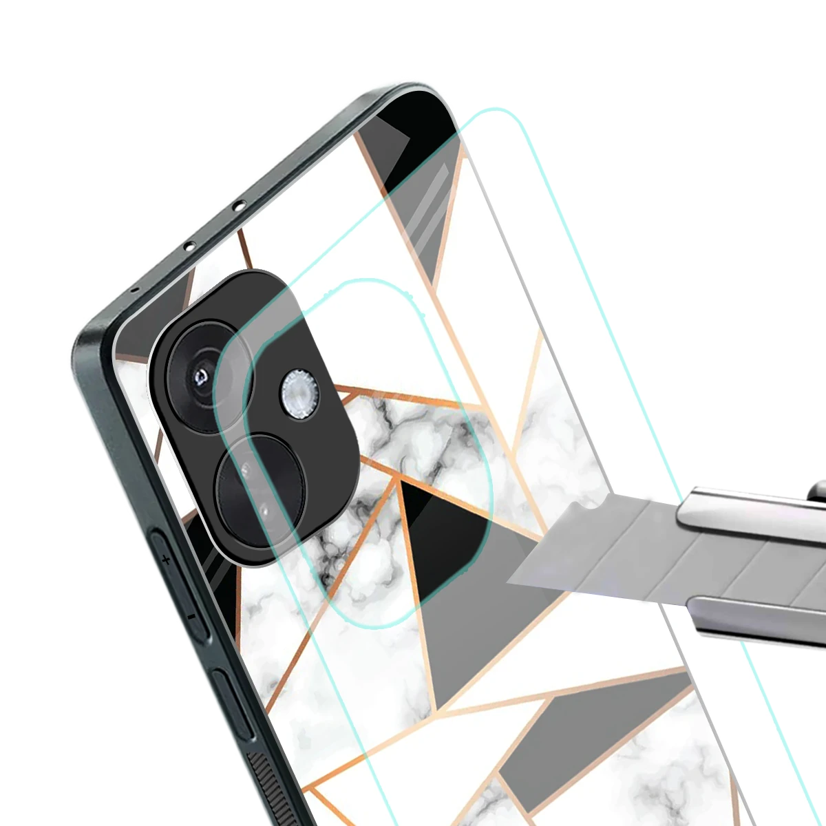 Monochrome Mosaic stylish phone case for oneplus nord ce 3 | glossy glass and slim fit