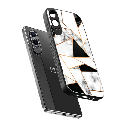 Monochrome Mosaic sleek oneplus nord ce 4 lite cover with tempered glass back and TPU edges