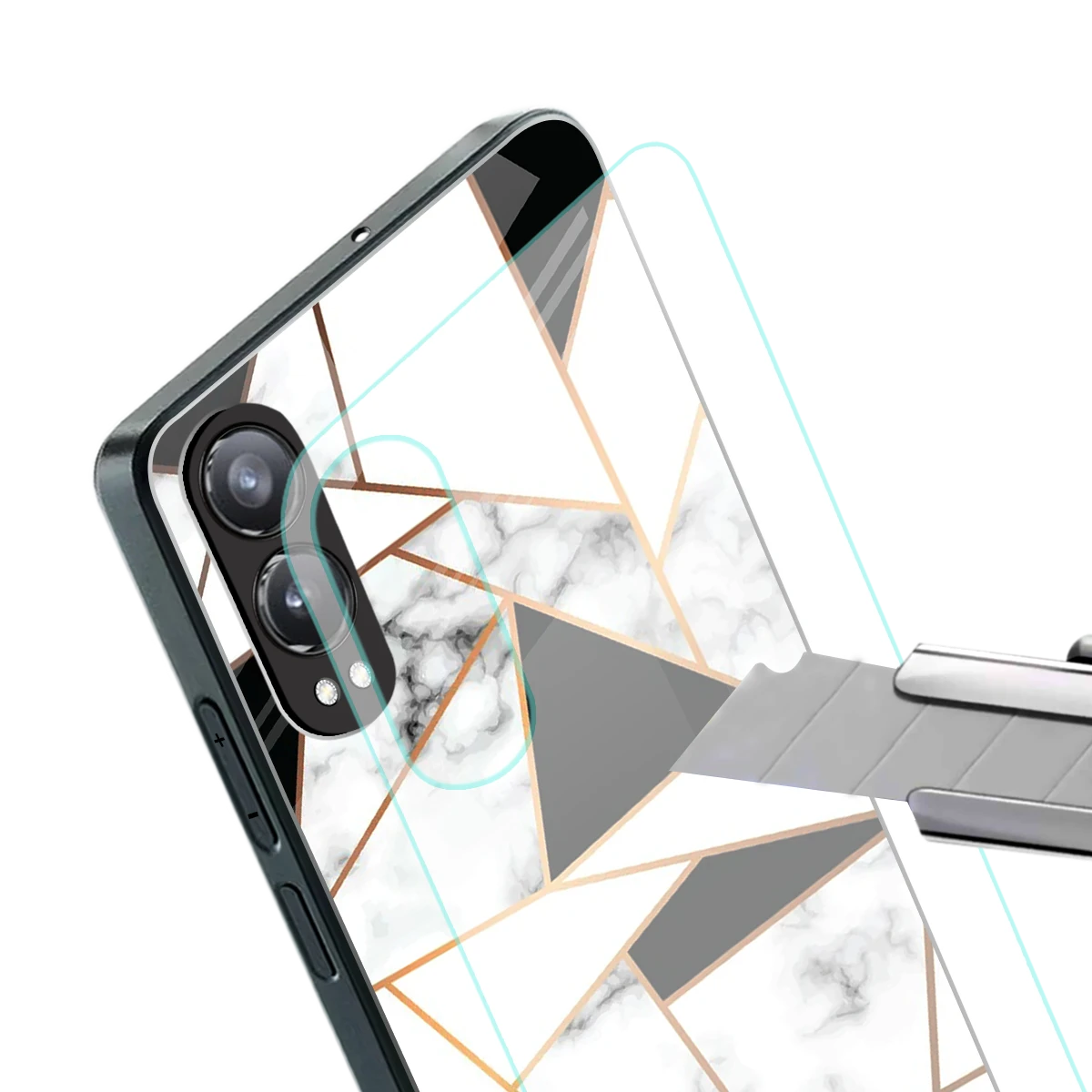 Monochrome Mosaic stylish phone case for oneplus nord ce 4 lite | glossy glass and slim fit