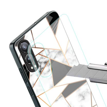 Monochrome Mosaic stylish phone case for oneplus nord ce 4 lite | glossy glass and slim fit