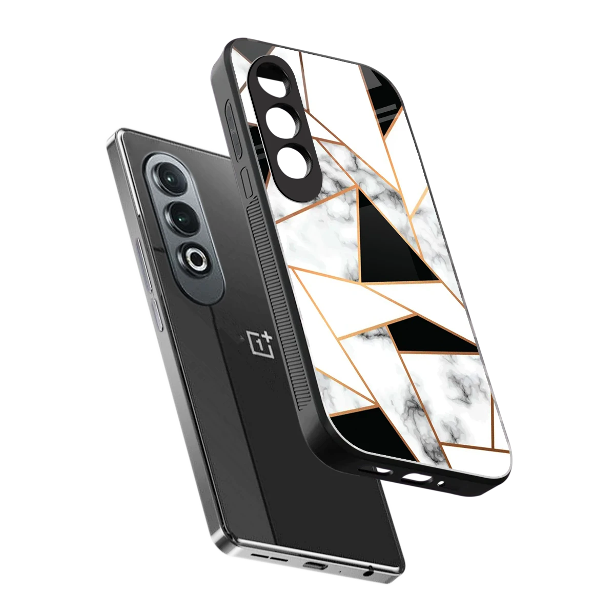 Monochrome Mosaic sleek oneplus nord ce 4 cover with tempered glass back and TPU edges