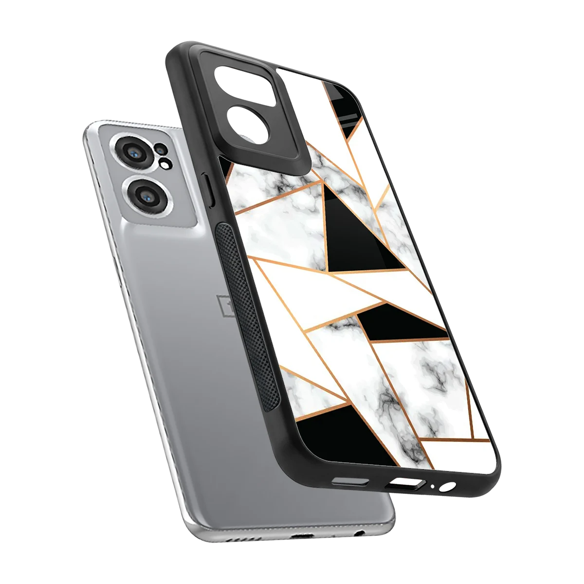 Monochrome Mosaic sleek oneplus nord ce 2 cover with tempered glass back and TPU edges