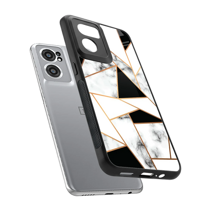 Monochrome Mosaic sleek oneplus nord ce 2 cover with tempered glass back and TPU edges