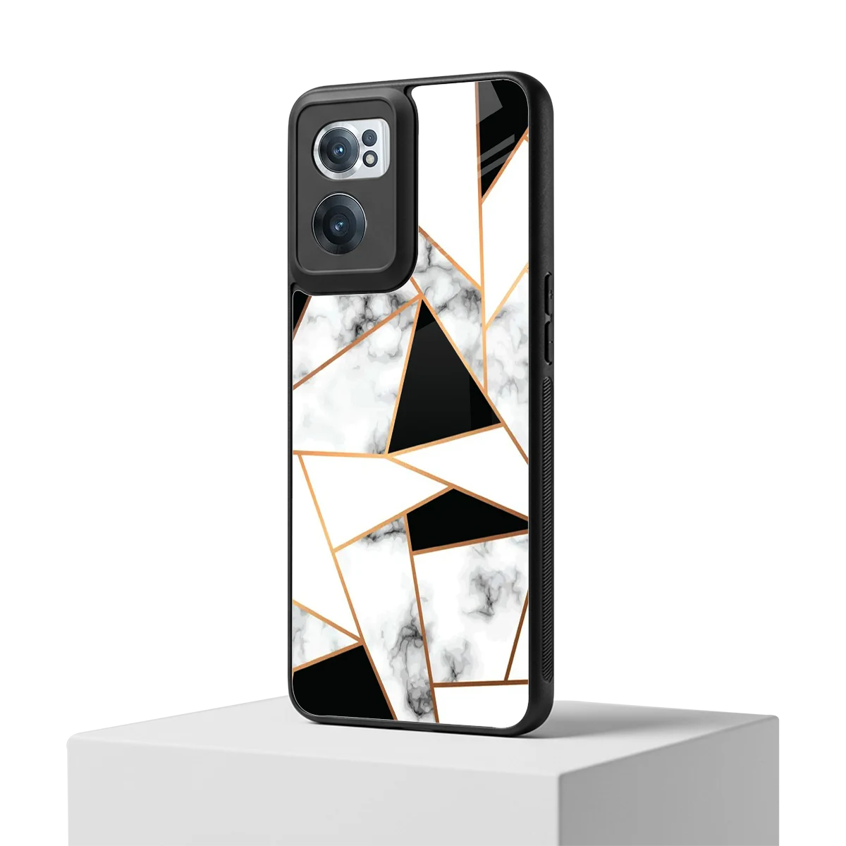 Monochrome Mosaic oneplus nord ce 2 mobile cover | shockproof glass phone case