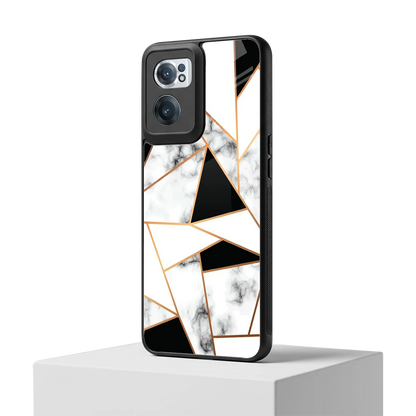 Monochrome Mosaic oneplus nord ce 2 mobile cover | shockproof glass phone case