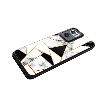 Monochrome Mosaic stylish phone case for oneplus nord ce 2 | glossy glass and slim fit