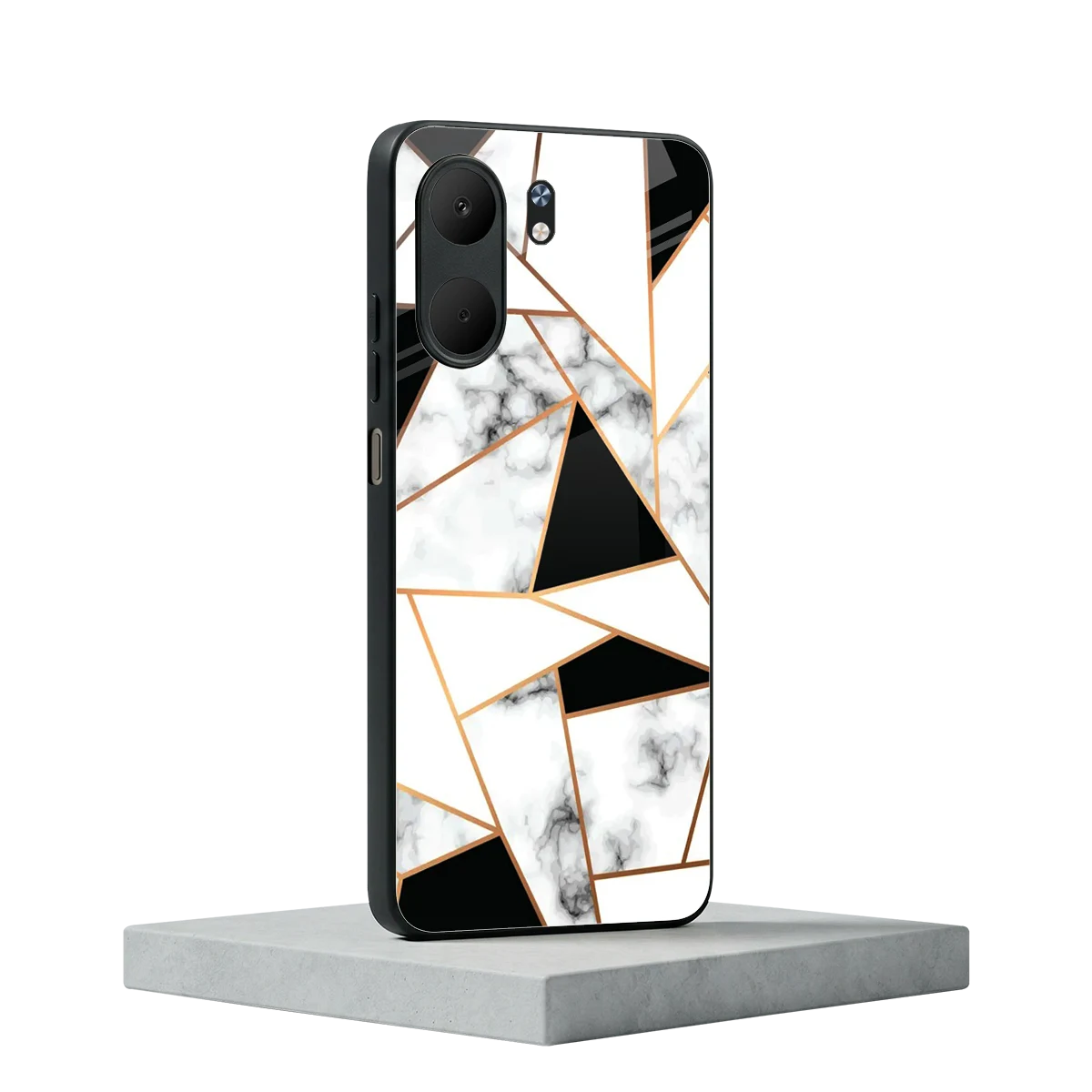 Monochrome Mosaic oppo a5x 5g mobile cover | shockproof glass phone case