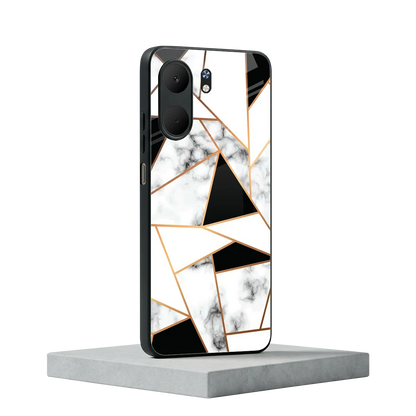 Monochrome Mosaic oppo a5x 5g mobile cover | shockproof glass phone case