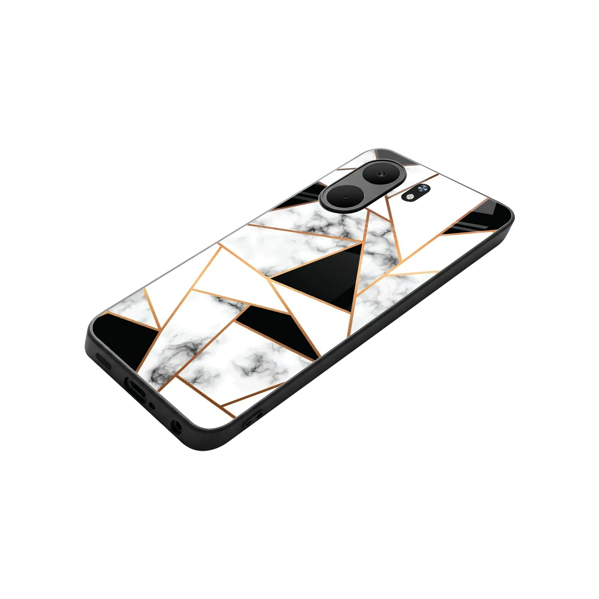 Monochrome Mosaic stylish phone case for oppo a5x 5g | glossy glass and slim fit