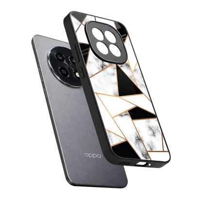 Monochrome Mosaic sleek oppo f29 pro 5g cover with tempered glass back and TPU edges