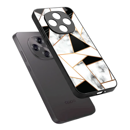 Monochrome Mosaic sleek oppo f31 pro 5g cover with tempered glass back and TPU edges
