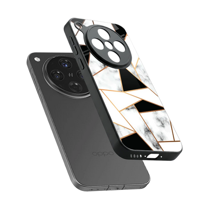 Monochrome Mosaic sleek oppo find x8 cover with tempered glass back and TPU edges