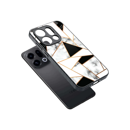 Monochrome Mosaic sleek oppo find x9 cover with tempered glass back and TPU edges