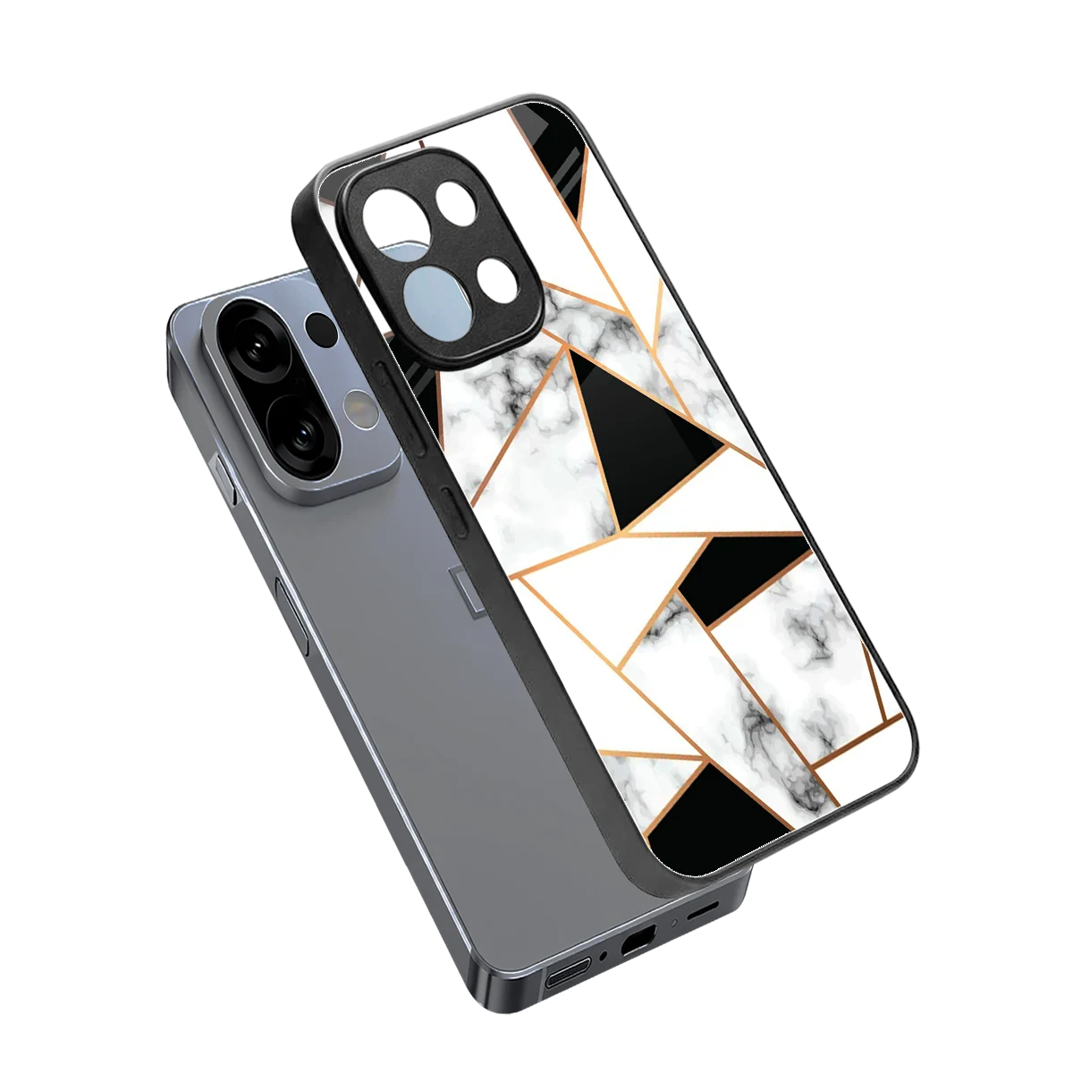 Monochrome Mosaic sleek oppo k13 5g cover with tempered glass back and TPU edges