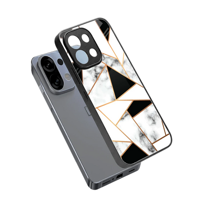Monochrome Mosaic sleek oppo k13 5g cover with tempered glass back and TPU edges