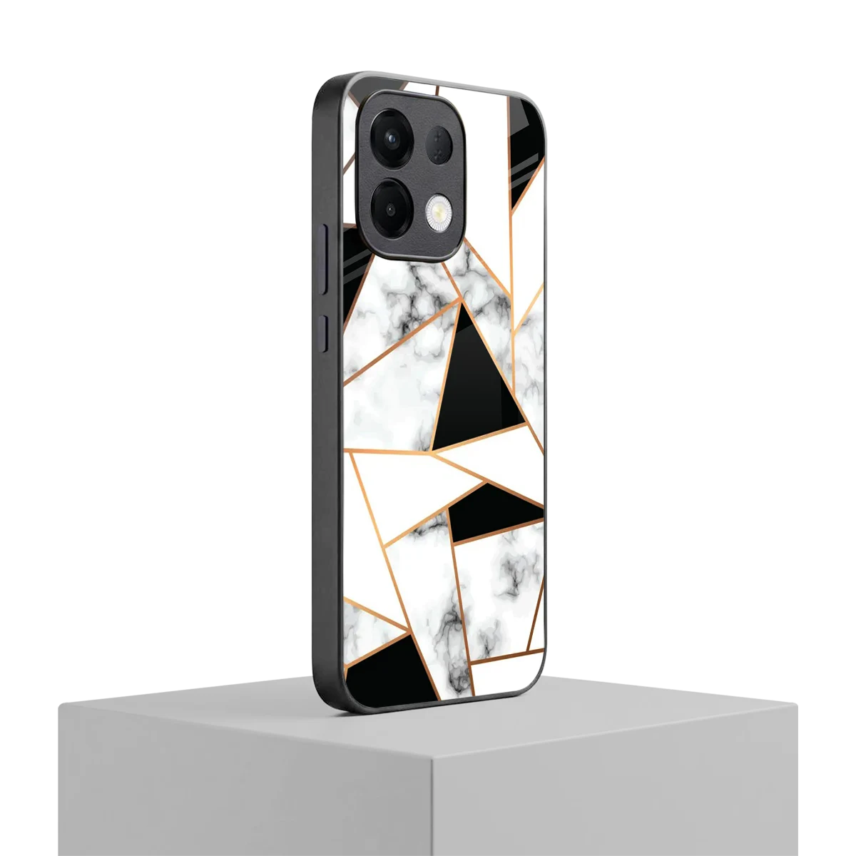 Monochrome Mosaic oppo k13 5g mobile cover | shockproof glass phone case