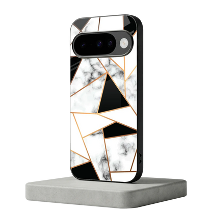 Monochrome Mosaic google pixel 10 mobile cover | shockproof glass phone case