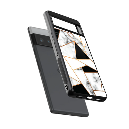 Monochrome Mosaic sleek google pixel 6 pro cover with tempered glass back and TPU edges