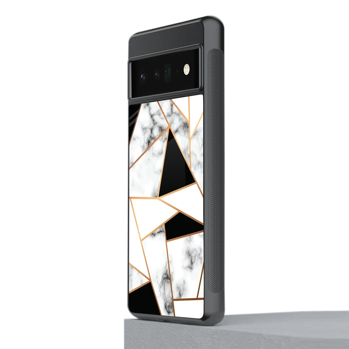 Monochrome Mosaic stylish phone case for google pixel 6 pro | glossy glass and slim fit