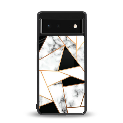 Monochrome Mosaic back phone cover | glass case for google pixel 6a