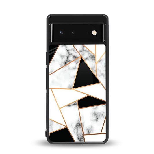 Monochrome Mosaic back phone cover | glass case for google pixel 6a