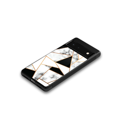Monochrome Mosaic google pixel 6 mobile cover | shockproof glass phone case