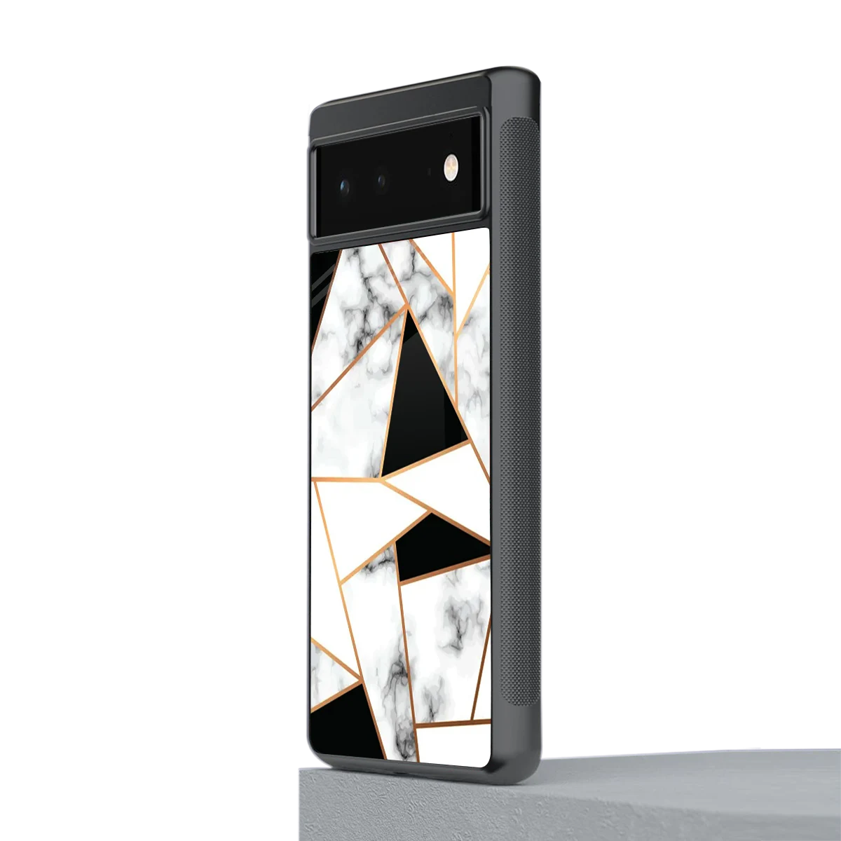 Monochrome Mosaic stylish phone case for google pixel 6a | glossy glass and slim fit