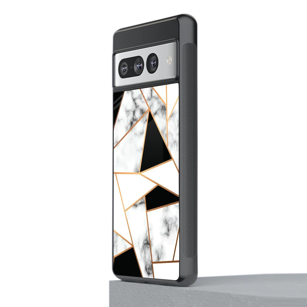 Monochrome Mosaic stylish phone case for google pixel 7 pro | glossy glass and slim fit
