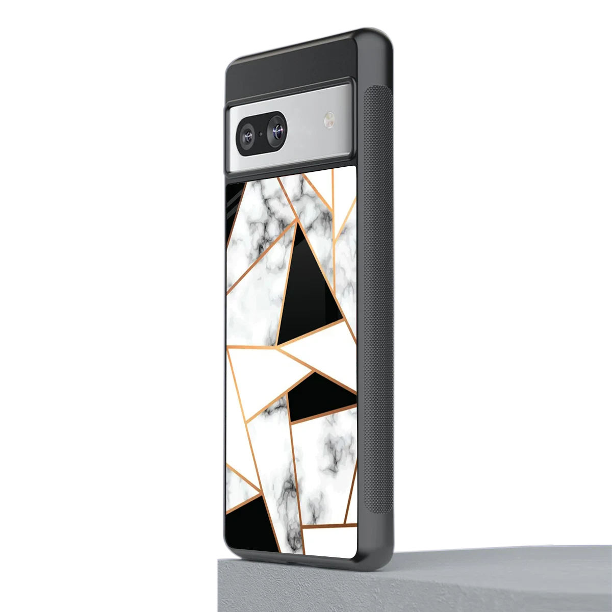 Monochrome Mosaic stylish phone case for google pixel 7a | glossy glass and slim fit