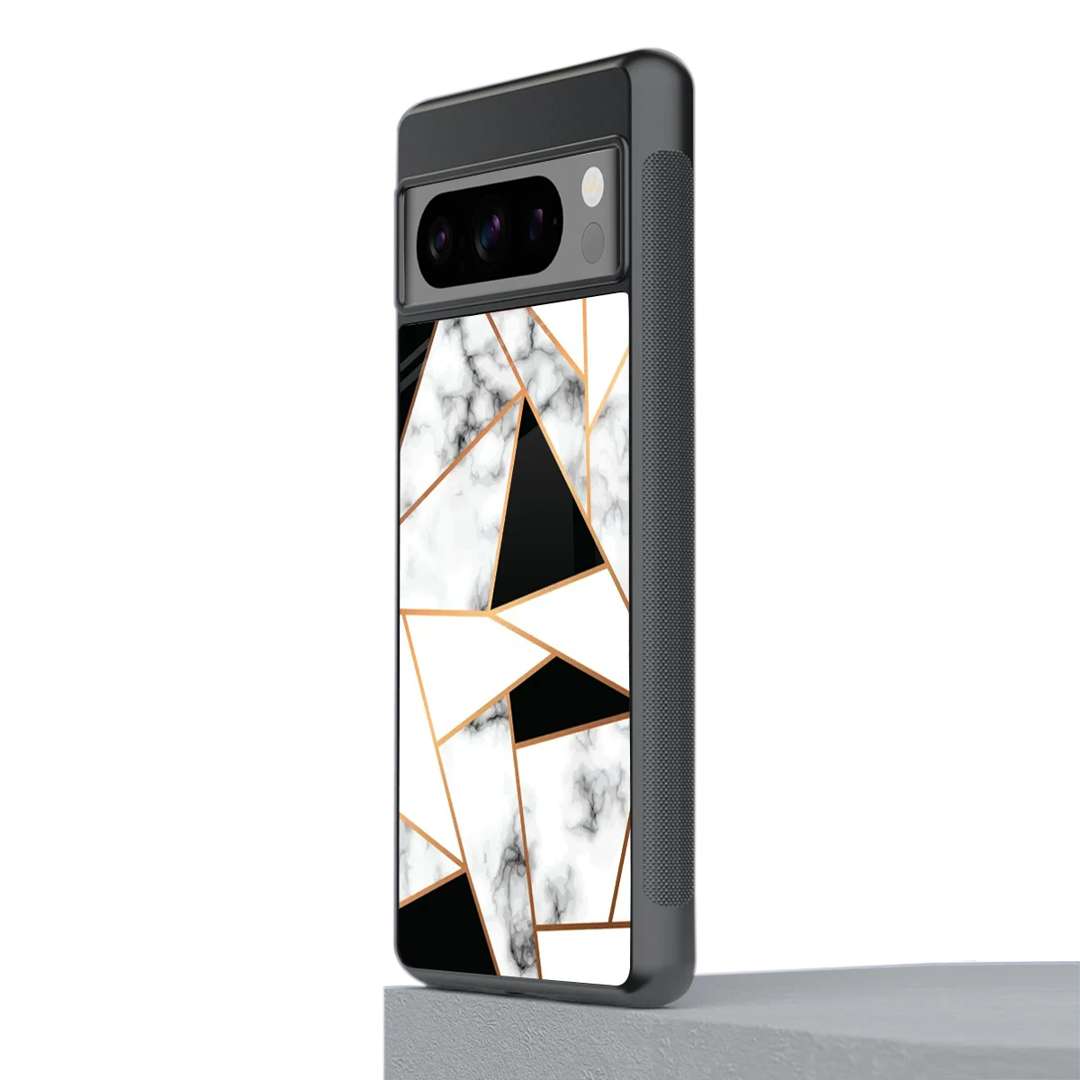 Monochrome Mosaic stylish phone case for google pixel 8 pro | glossy glass and slim fit
