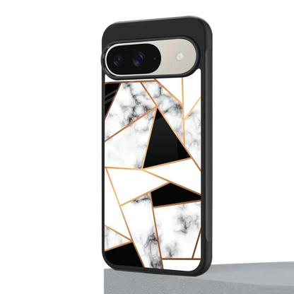 Monochrome Mosaic google pixel 9 mobile cover | shockproof glass phone case