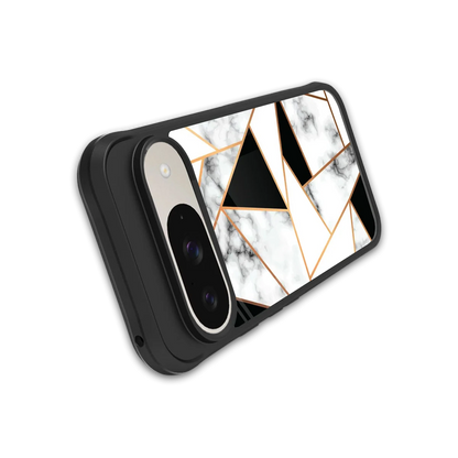 Monochrome Mosaic stylish phone case for google pixel 9 | glossy glass and slim fit