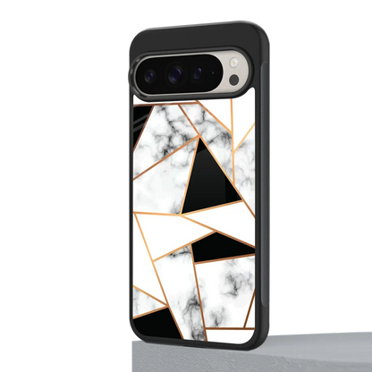 Monochrome Mosaic google pixel 9 pro mobile cover | shockproof glass phone case