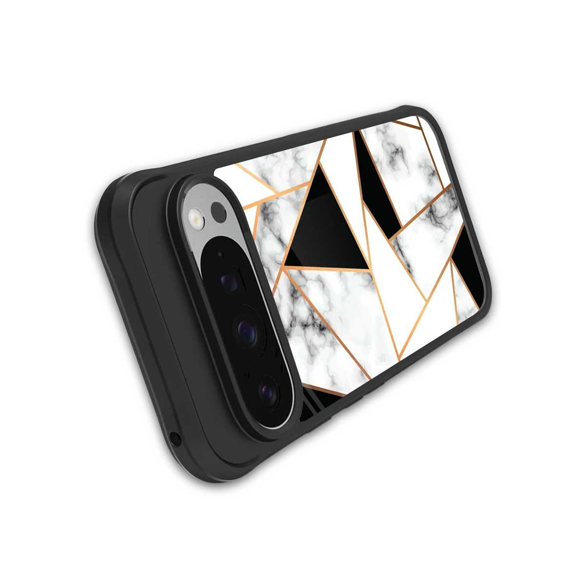 Monochrome Mosaic stylish phone case for google pixel 9 pro | glossy glass and slim fit