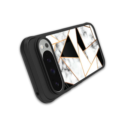 Monochrome Mosaic stylish phone case for google pixel 9 pro | glossy glass and slim fit