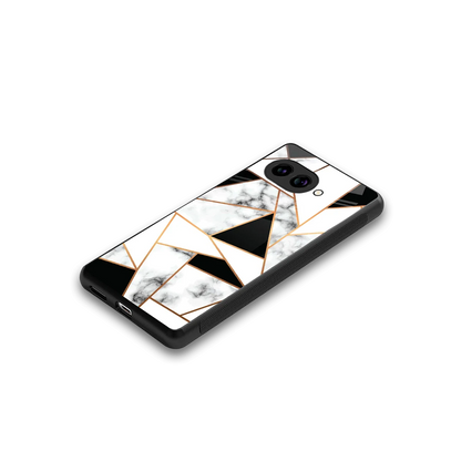 Monochrome Mosaic stylish phone case for google pixel 10a | glossy glass and slim fit