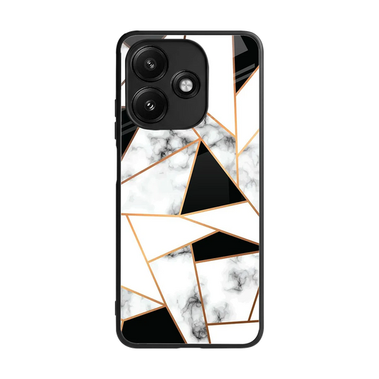 Monochrome Mosaic back phone cover | glass case for redmi 12 5g