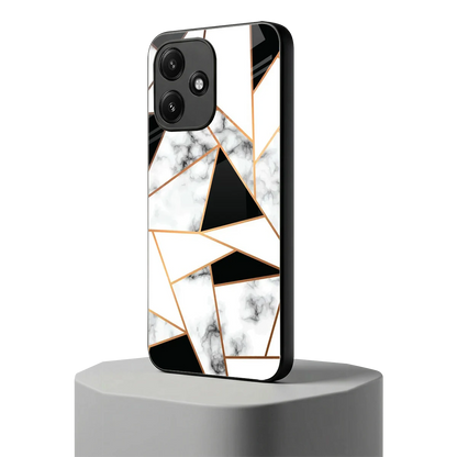 Monochrome Mosaic redmi 12 5g mobile cover | shockproof glass phone case